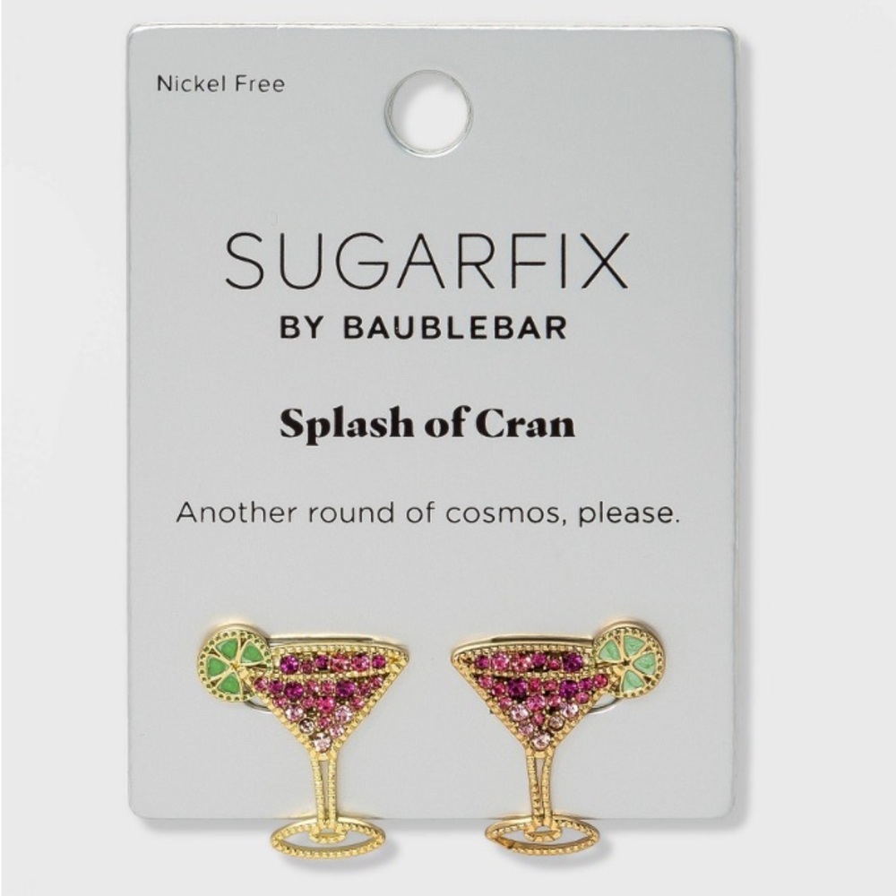 Cocktail Earrings - Pink and Green